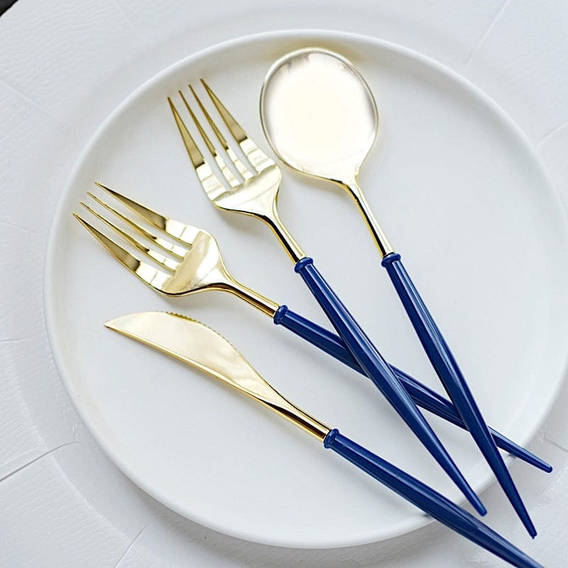 24 pcs Plastic Cutlery Spoon Fork Knife Set - Disposable Tableware