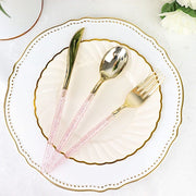 24 pcs Plastic Cutlery Spoon Fork Knife Set - Disposable Tableware