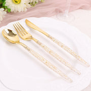 24 pcs Plastic Cutlery Spoon Fork Knife Set - Disposable Tableware
