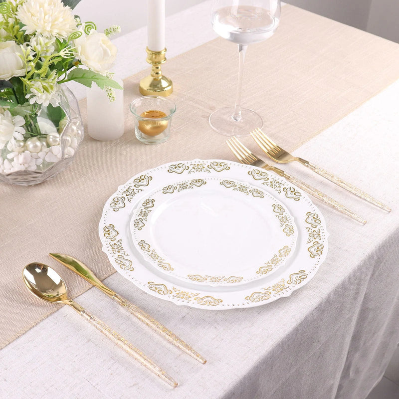 24 pcs Plastic Cutlery Spoon Fork Knife Set - Disposable Tableware