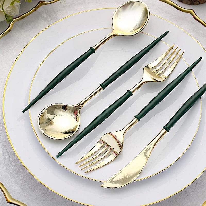 24 pcs Plastic Cutlery Spoon Fork Knife Set - Disposable Tableware