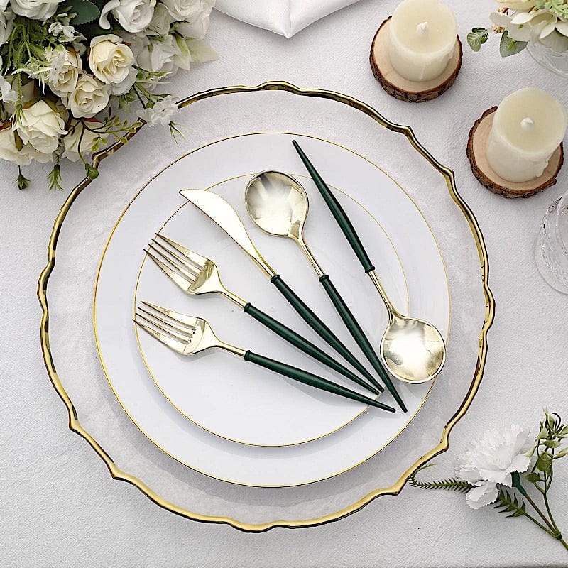 24 pcs Plastic Cutlery Spoon Fork Knife Set - Disposable Tableware