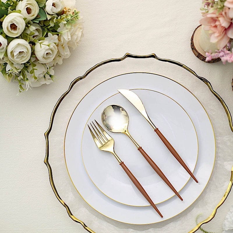 24 pcs Plastic Cutlery Spoon Fork Knife Set - Disposable Tableware