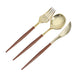 24 pcs Plastic Cutlery Spoon Fork Knife Set - Disposable Tableware DSP_YY0010_8_GD_BRN