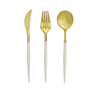 24 pcs Plastic Cutlery Spoon Fork Knife Set - Disposable Tableware DSP_YY0010_8_GD_IVR