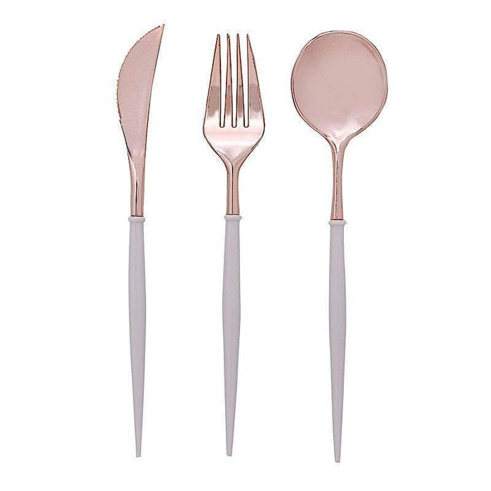 24 pcs Plastic Cutlery Spoon Fork Knife Set - Disposable Tableware DSP_YY0010_8_RG_LAV