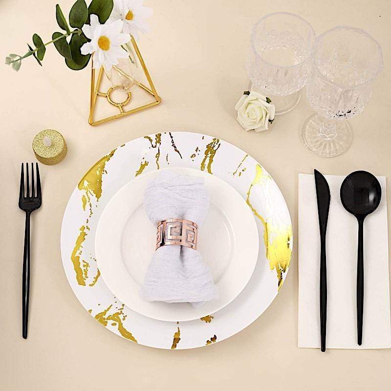 24 pcs Premium Plastic Cutlery Spoon Fork Knife Set - Disposable Tableware