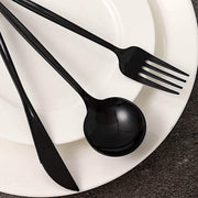 24 pcs Premium Plastic Cutlery Spoon Fork Knife Set - Disposable Tableware