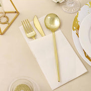 24 pcs Premium Plastic Cutlery Spoon Fork Knife Set - Disposable Tableware