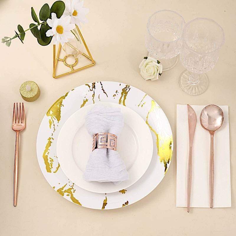 24 pcs Premium Plastic Cutlery Spoon Fork Knife Set - Disposable Tableware