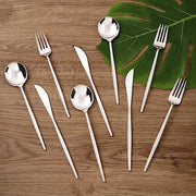 24 pcs Premium Plastic Cutlery Spoon Fork Knife Set - Disposable Tableware