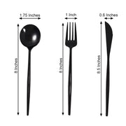 24 pcs Premium Plastic Cutlery Spoon Fork Knife Set - Disposable Tableware