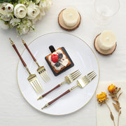 24 Plastic 6" Dessert Forks with Roman Column Handle - Disposable Tableware