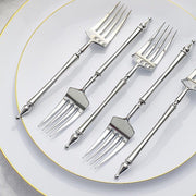24 Plastic 6" Dessert Forks with Roman Column Handle - Disposable Tableware