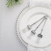 24 Plastic 6" Dessert Forks with Roman Column Handle - Disposable Tableware