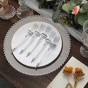 24 Plastic 6" Dessert Forks with Roman Column Handle - Disposable Tableware