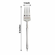 24 Plastic 6" Dessert Forks with Roman Column Handle - Disposable Tableware