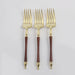 24 Plastic 6" Dessert Forks with Roman Column Handle - Disposable Tableware DSP_YF0015_6_BRN