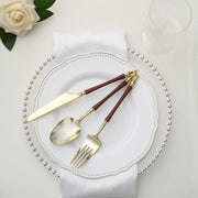 24 Plastic Cutlery with Roman Column Handle Spoon Fork Knife Set - Disposable Tableware