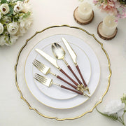 24 Plastic Cutlery with Roman Column Handle Spoon Fork Knife Set - Disposable Tableware