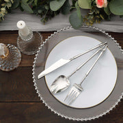 24 Plastic Cutlery with Roman Column Handle Spoon Fork Knife Set - Disposable Tableware