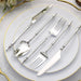 24 Plastic Cutlery with Roman Column Handle Spoon Fork Knife Set - Disposable Tableware