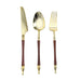 24 Plastic Cutlery with Roman Column Handle Spoon Fork Knife Set - Disposable Tableware DSP_YY0015_8_BRN