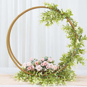 24" Round Double Frame Metal Floral Hoop Table Centerpiece - Gold WOD_HOPMET8_24_GOLD