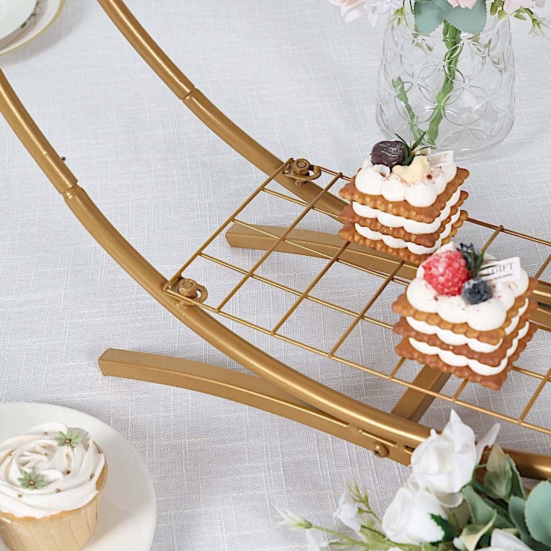 24" Round Double Frame Metal Floral Hoop Table Centerpiece - Gold WOD_HOPMET8_24_GOLD