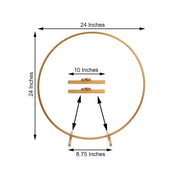 24" Round Metal Floral Hoop Standing Wreath Centerpiece Ring