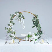 24" Round Metal Floral Hoop Standing Wreath Centerpiece Ring