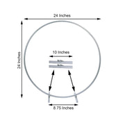 24" Round Metal Floral Hoop Standing Wreath Centerpiece Ring
