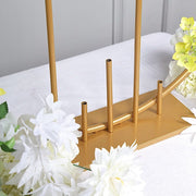 24" Round Metal Floral Hoop with Pillars Standing Wreath Table Centerpiece - Gold WOD_HOPMET9_24_GOLD