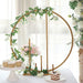 24" Round Metal Floral Hoop with Pillars Standing Wreath Table Centerpiece - Gold WOD_HOPMET9_24_GOLD