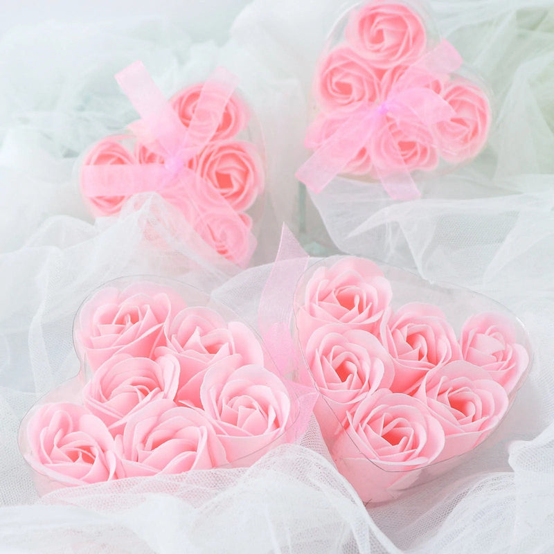24 Scented Rose Soap Wedding Favors with Gift Boxes and Ribbons