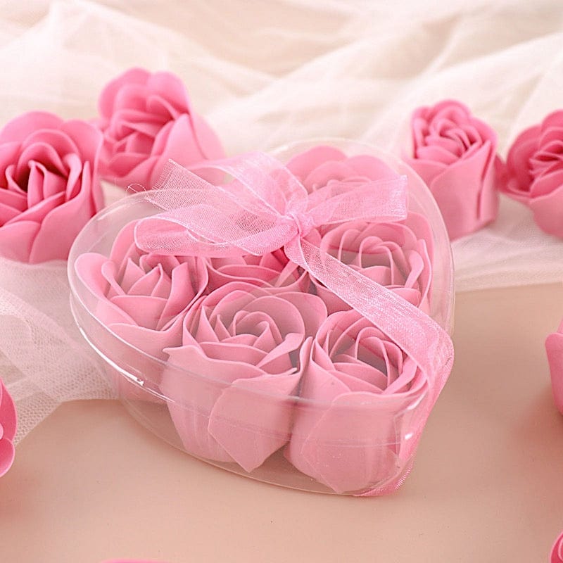24 Scented Rose Soap Wedding Favors with Gift Boxes and Ribbons