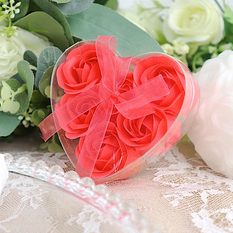 24 Scented Rose Soap Wedding Favors with Gift Boxes and Ribbons