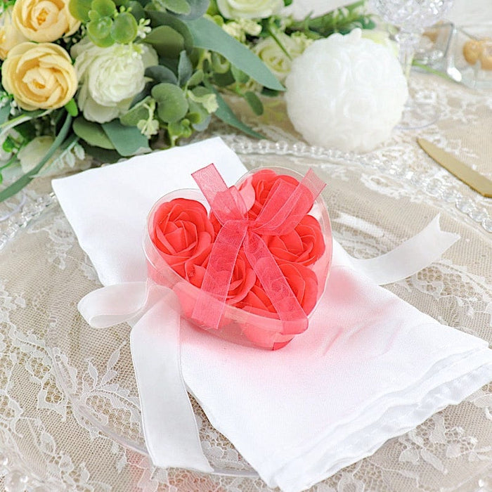 24 Scented Rose Soap Wedding Favors with Gift Boxes and Ribbons