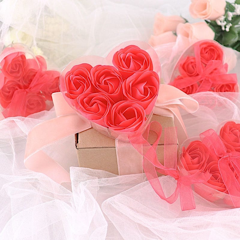 24 Scented Rose Soap Wedding Favors with Gift Boxes and Ribbons