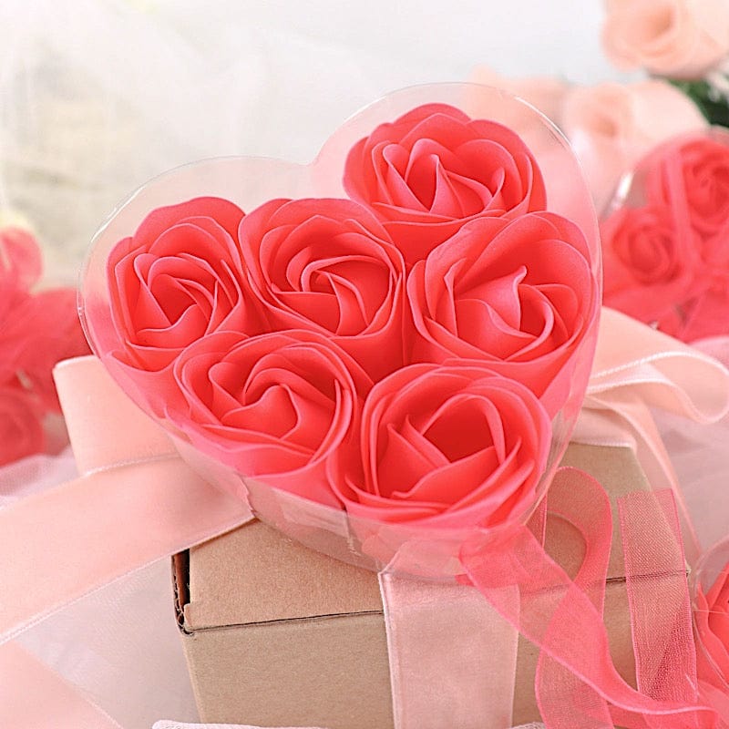24 Scented Rose Soap Wedding Favors with Gift Boxes and Ribbons
