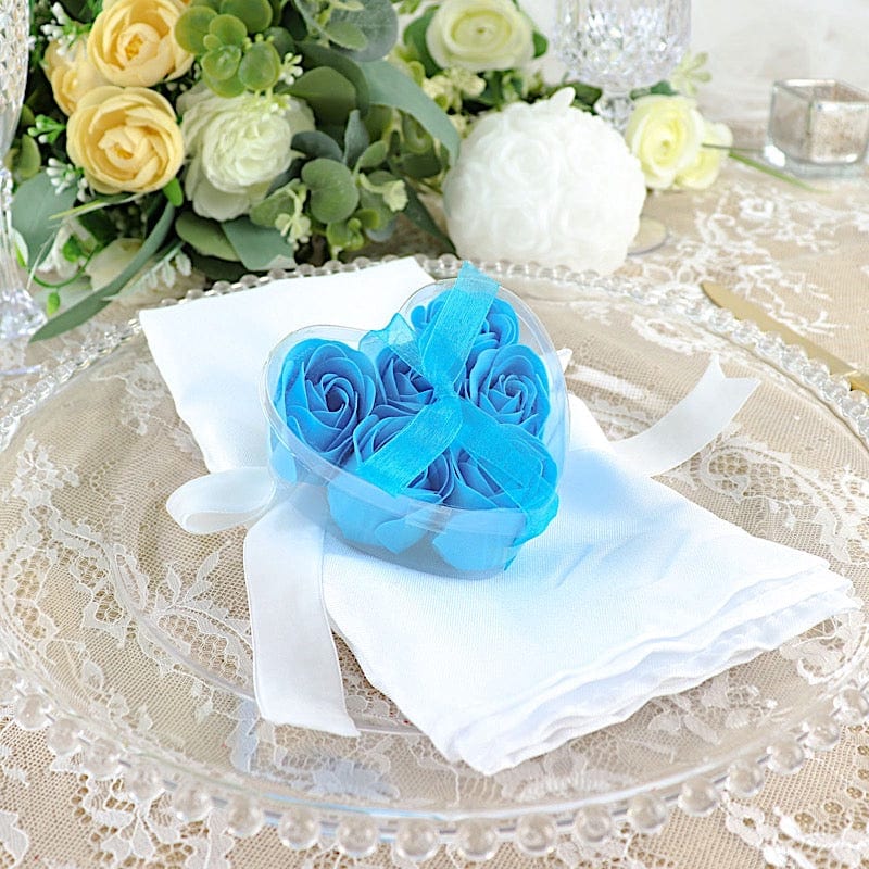 24 Scented Rose Soap Wedding Favors with Gift Boxes and Ribbons