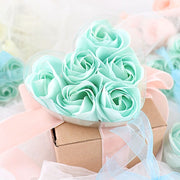 24 Scented Rose Soap Wedding Favors with Gift Boxes and Ribbons
