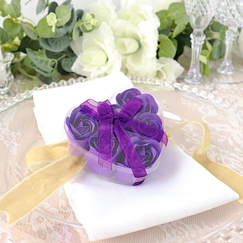 24 Scented Rose Soap Wedding Favors with Gift Boxes and Ribbons