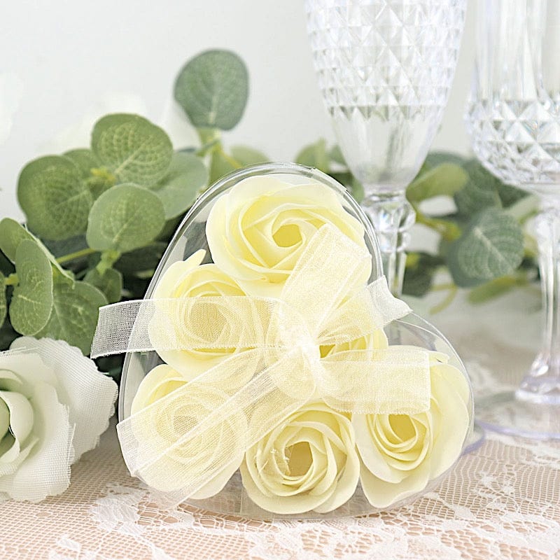24 Scented Rose Soap Wedding Favors with Gift Boxes and Ribbons