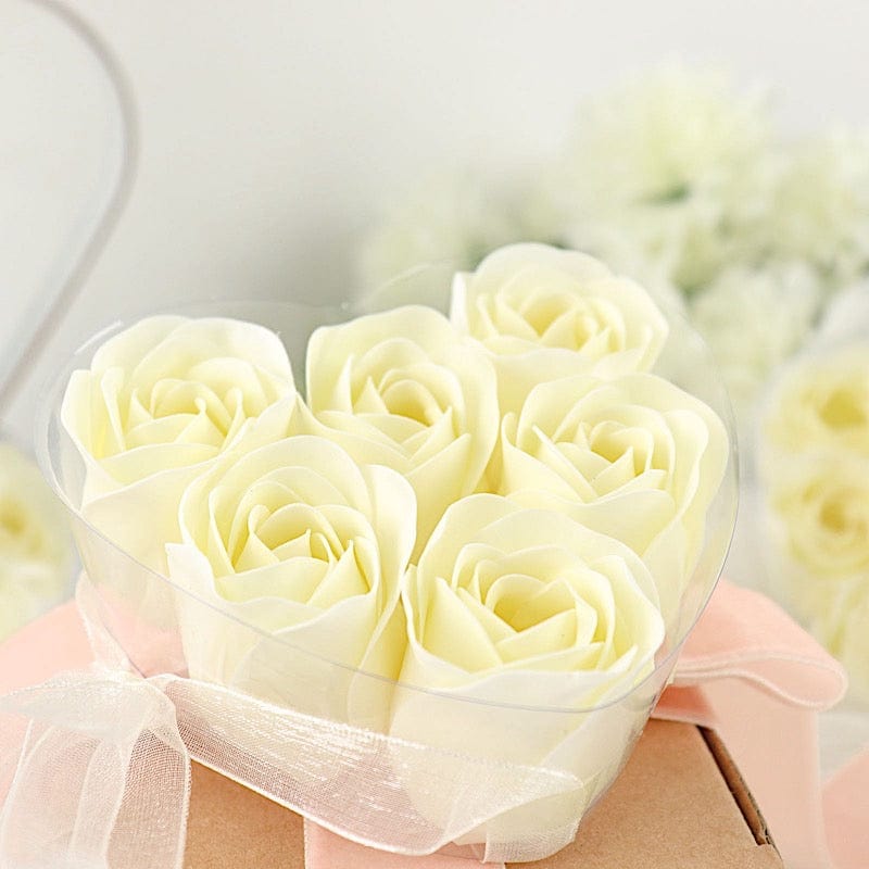 24 Scented Rose Soap Wedding Favors with Gift Boxes and Ribbons