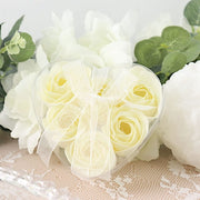 24 Scented Rose Soap Wedding Favors with Gift Boxes and Ribbons