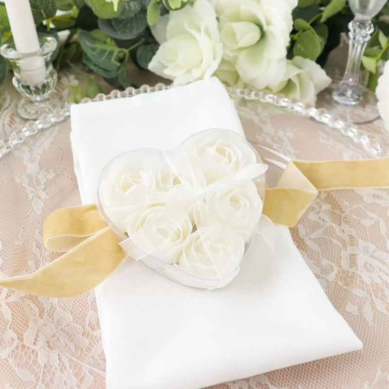 24 Scented Rose Soap Wedding Favors with Gift Boxes and Ribbons