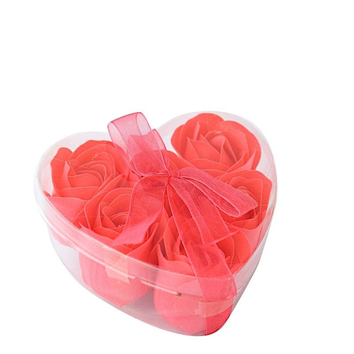 24 Scented Rose Soap Wedding Favors with Gift Boxes and Ribbons FAV_SOAP_CORAL1