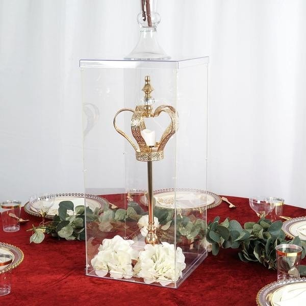 24" tall Acrylic Display Box Centerpiece Pedestal Riser Column