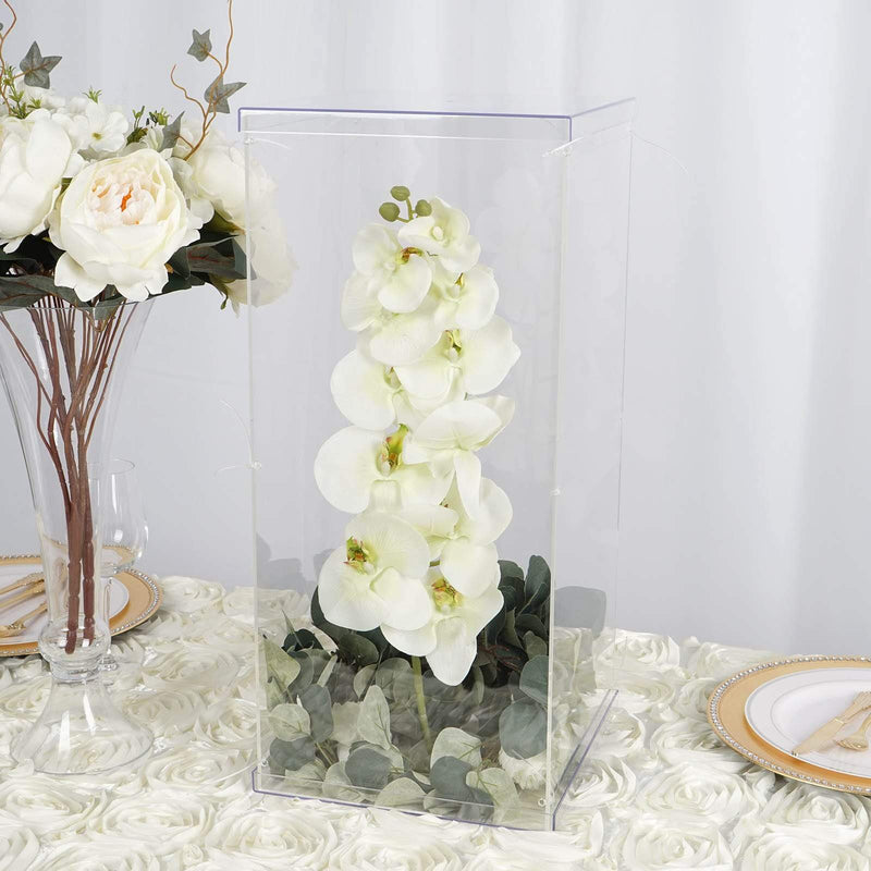 24" tall Acrylic Display Box Centerpiece Pedestal Riser Column